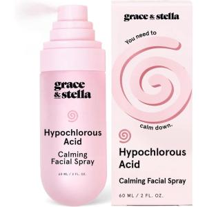 grace & stella Hypochlorous Acid Spray for Face – Acne Spray – Gentle Face Mist to Calm Redness, Flare-Ups, Breakouts, Body Acne, Bacne – Soothing Facial Mist for Sensitive Skin (120ml/4 fl oz)(60 ml)